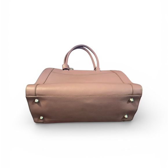 PRUNE Elegant Cream Baby Pink Leather Satchel /Top Handle Handbag - Picture 4 of 6